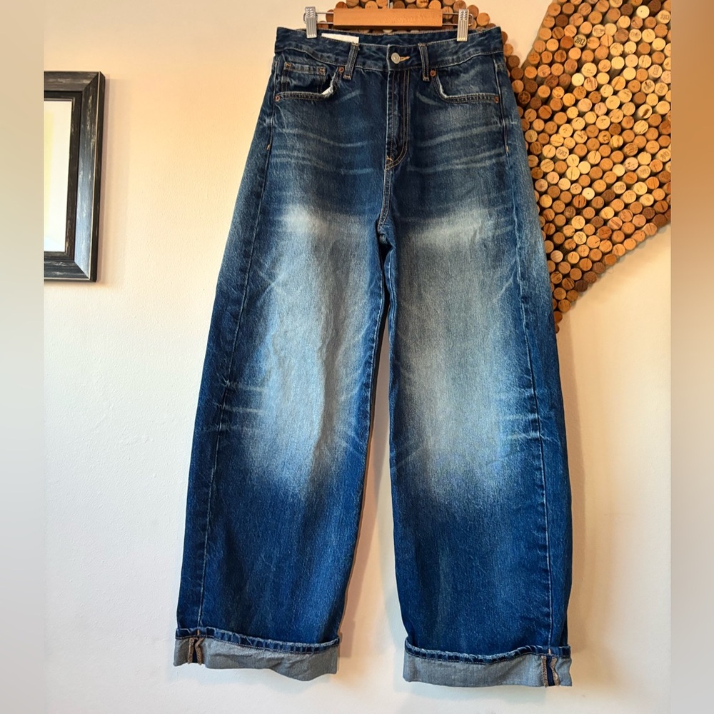 Zara Mid Rise Foldover Hem jeans size 4